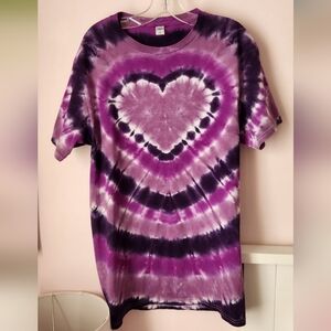 Purple Tie-Dye Heart Girls Shirt